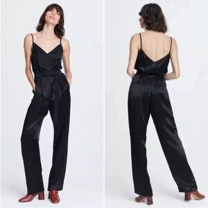 Rag & Bone Black Satin Jumpsuit size 4